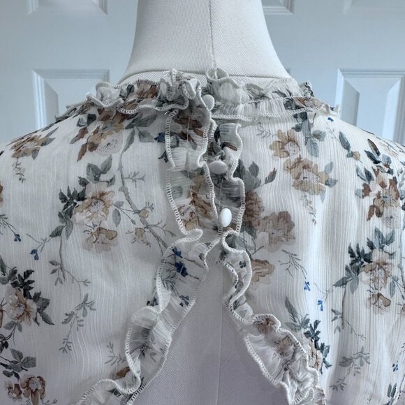 Aladore, Coquette Girl, Floral, Raffles Fit & Flare Open Back Mini Dress, Size M - Picture 6 of 14